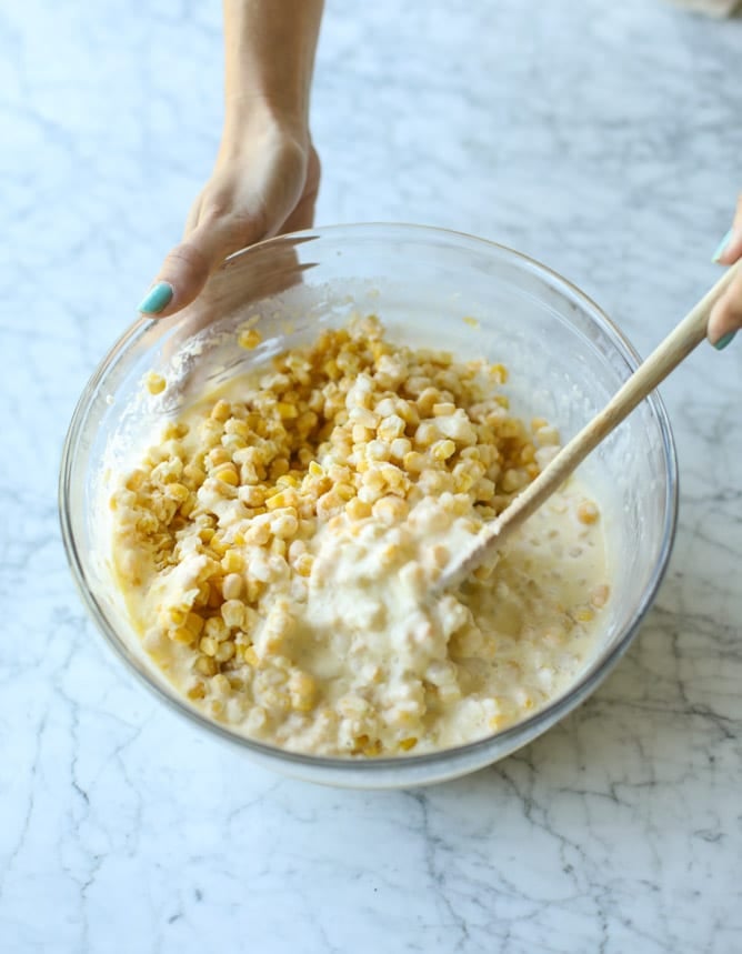 jalapeño corn soufflé I howsweeteats.com #christmas #holidays #corn #pudding #side dish