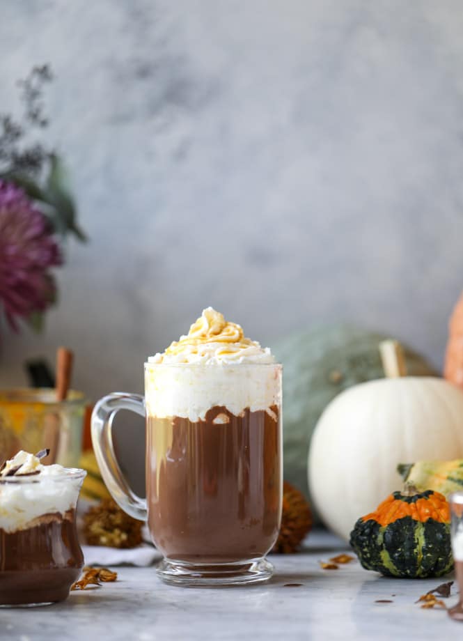 pumpkin coconut hot chocolate I howsweeteats.com #pumpkin #hotchocolate #drinks