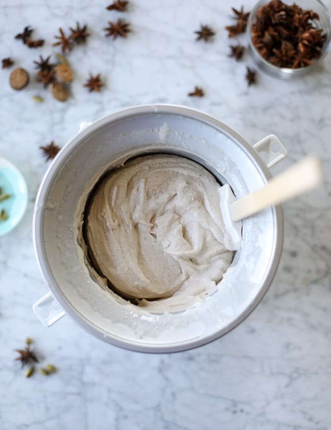 pumpkin coffee cake with chai ice cream I howsweeteats.com