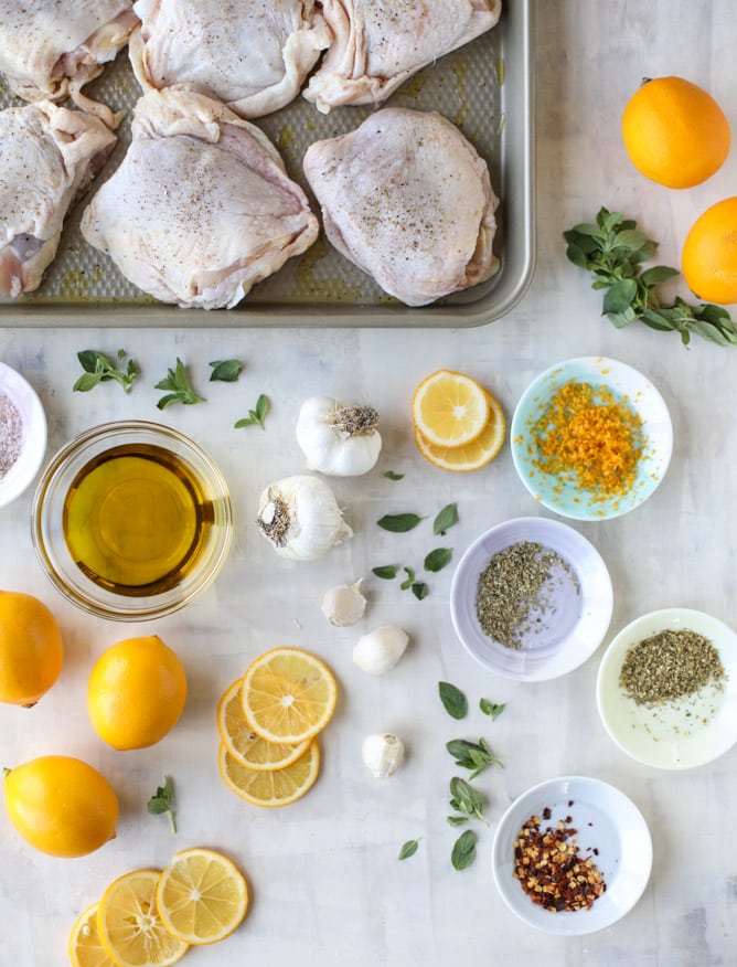 meyer lemon roasted chicken I howsweeteats.com #chicken #lemon #roastedchicken #healthy #meyerlemon