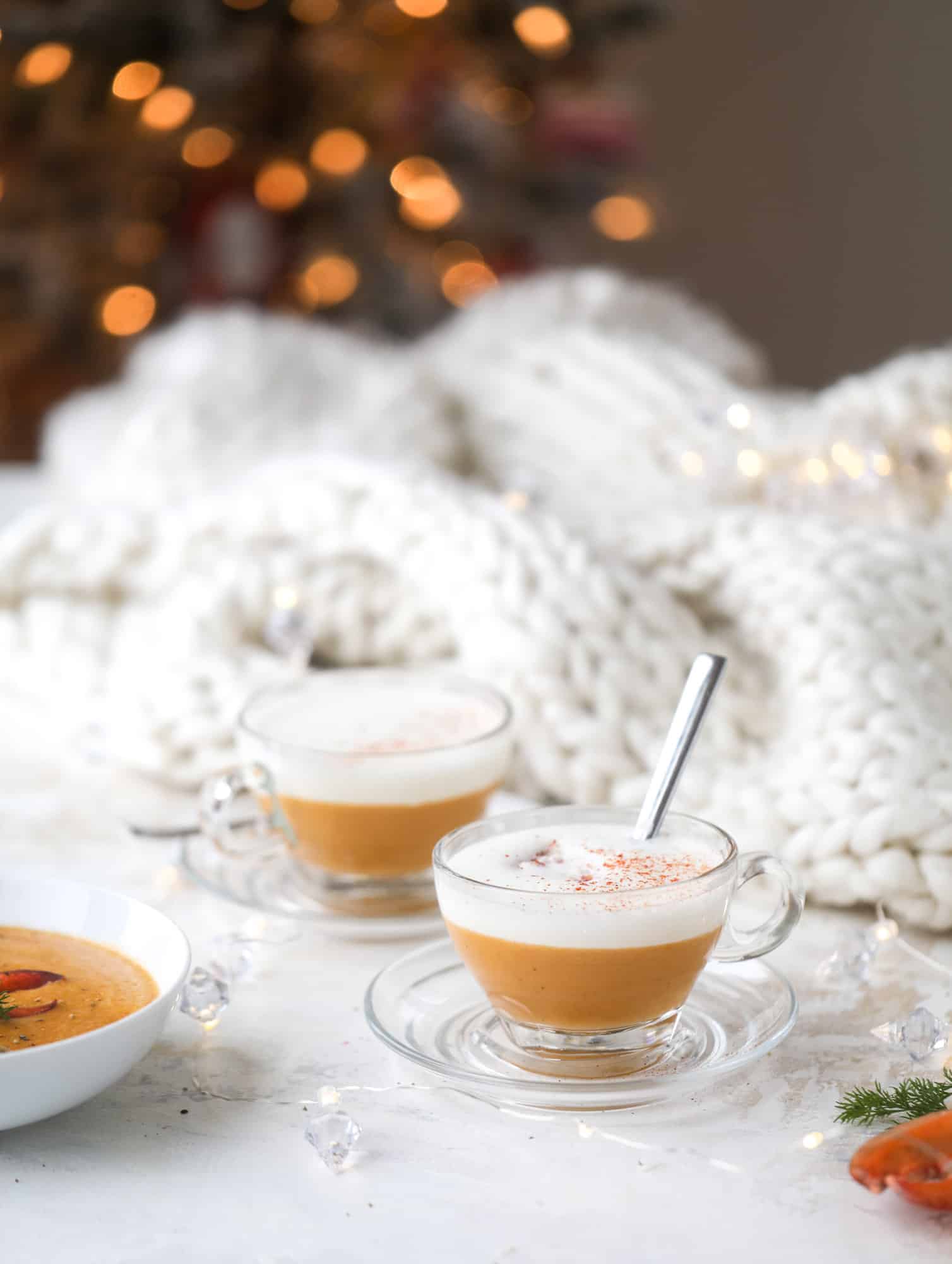 This lobster bisque recipe is delicious, easy and always a crowd pleaser! It's so simple to make at home and it's a rich, decadent treat to serve your family. I also show you how to make a lobster cappuccino, which is lobster bisque with foamed cream! I howsweeteats.com #lobster #bisque