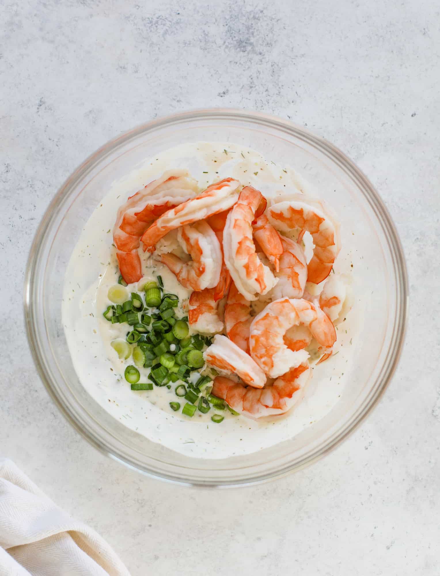 the making of shrimp salad