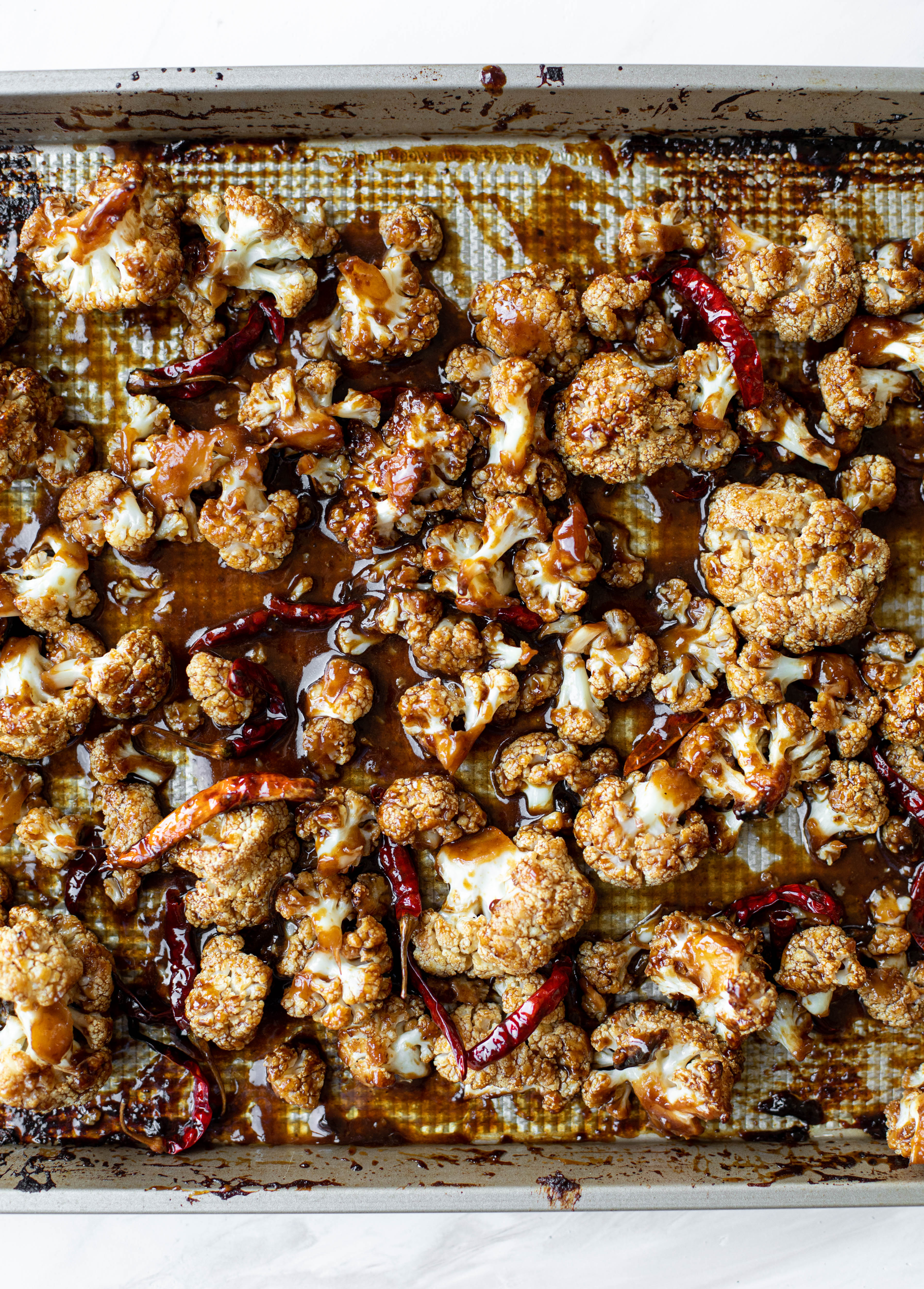 sheet pan kung pao cauliflower