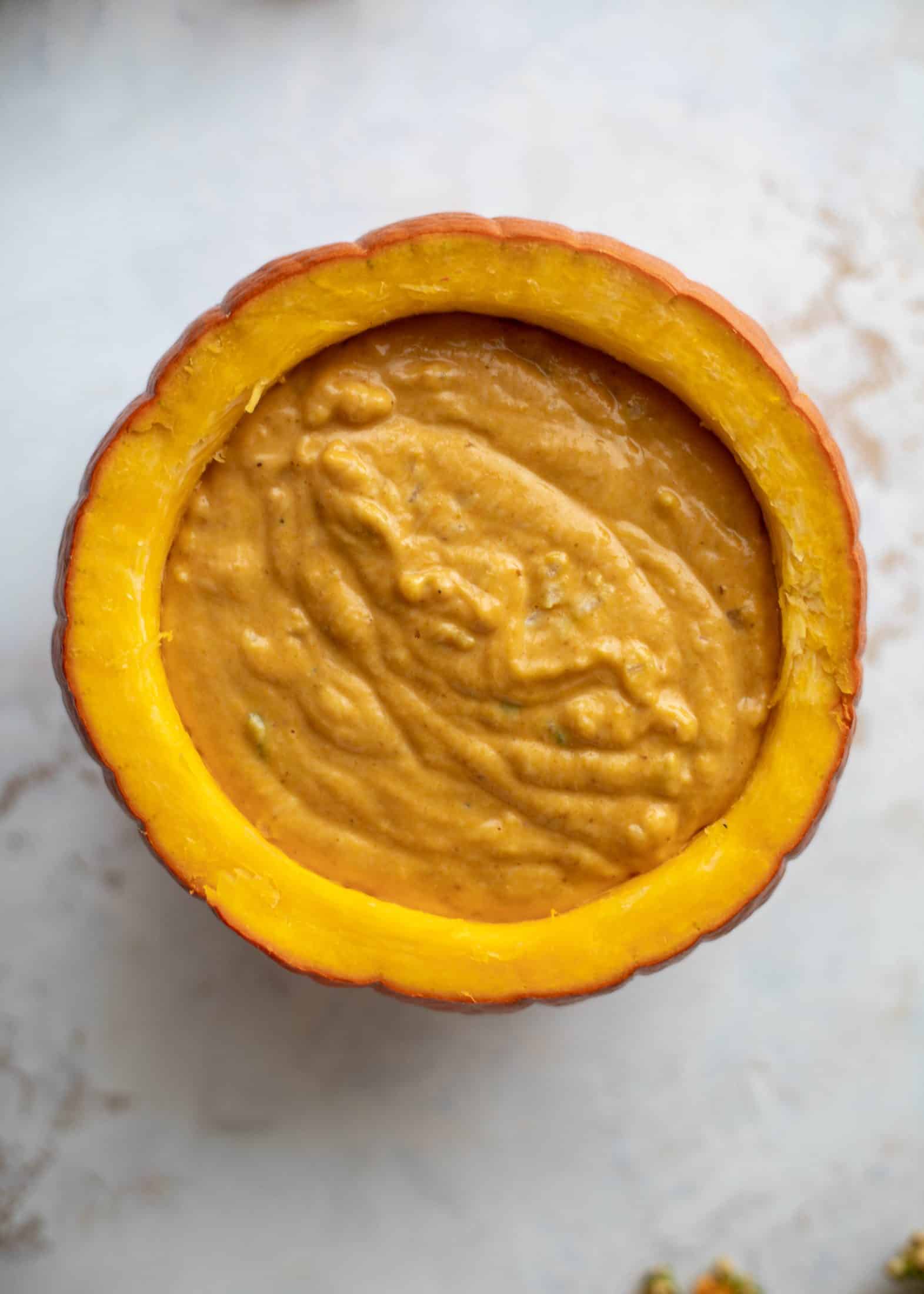 smooth creamy pumpkin queso