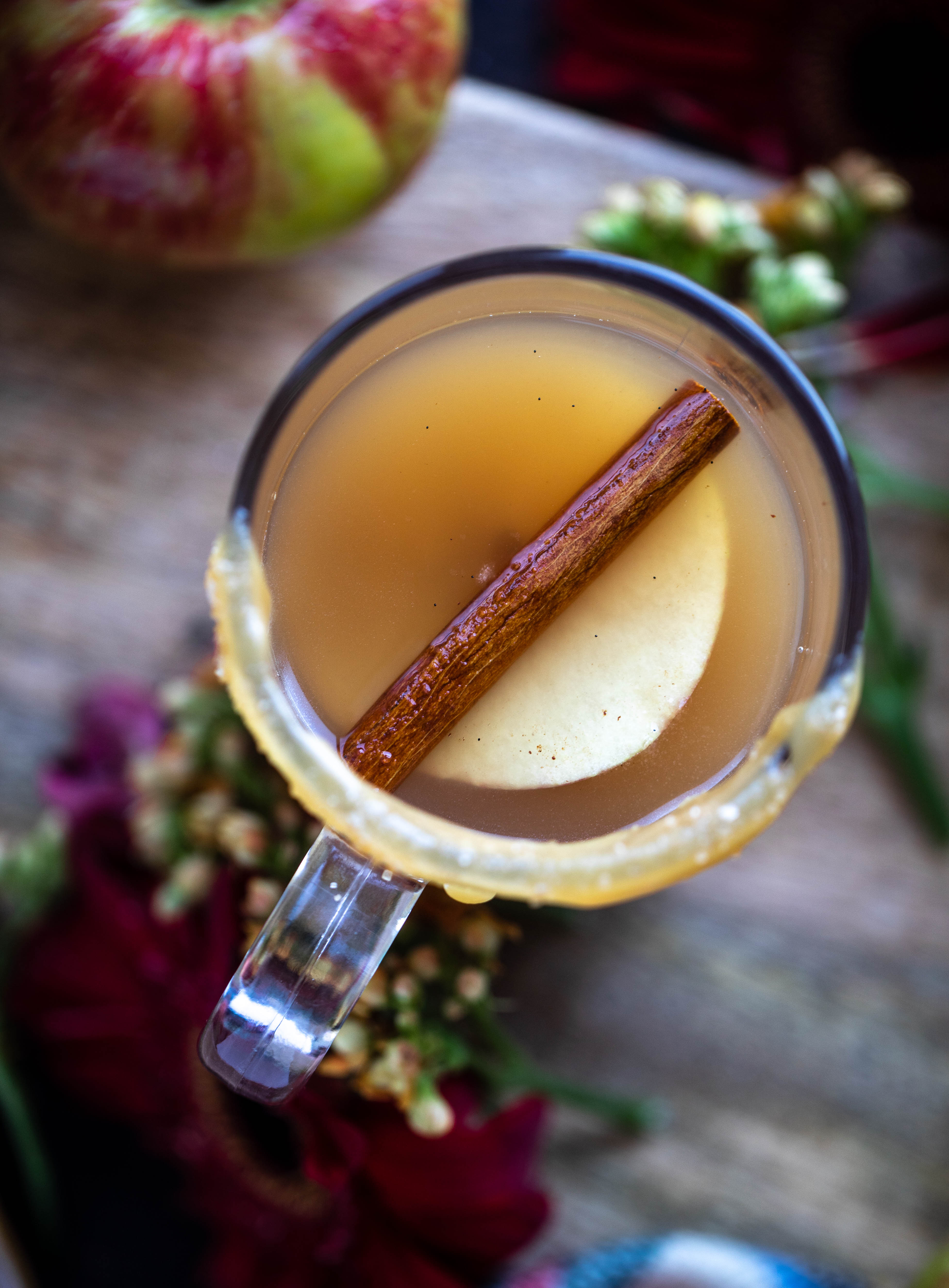 This homemade apple cider is made with honeycrisp apples, spices and vanilla. It's incredible served hot or cold, especially with a pour of bourbon!