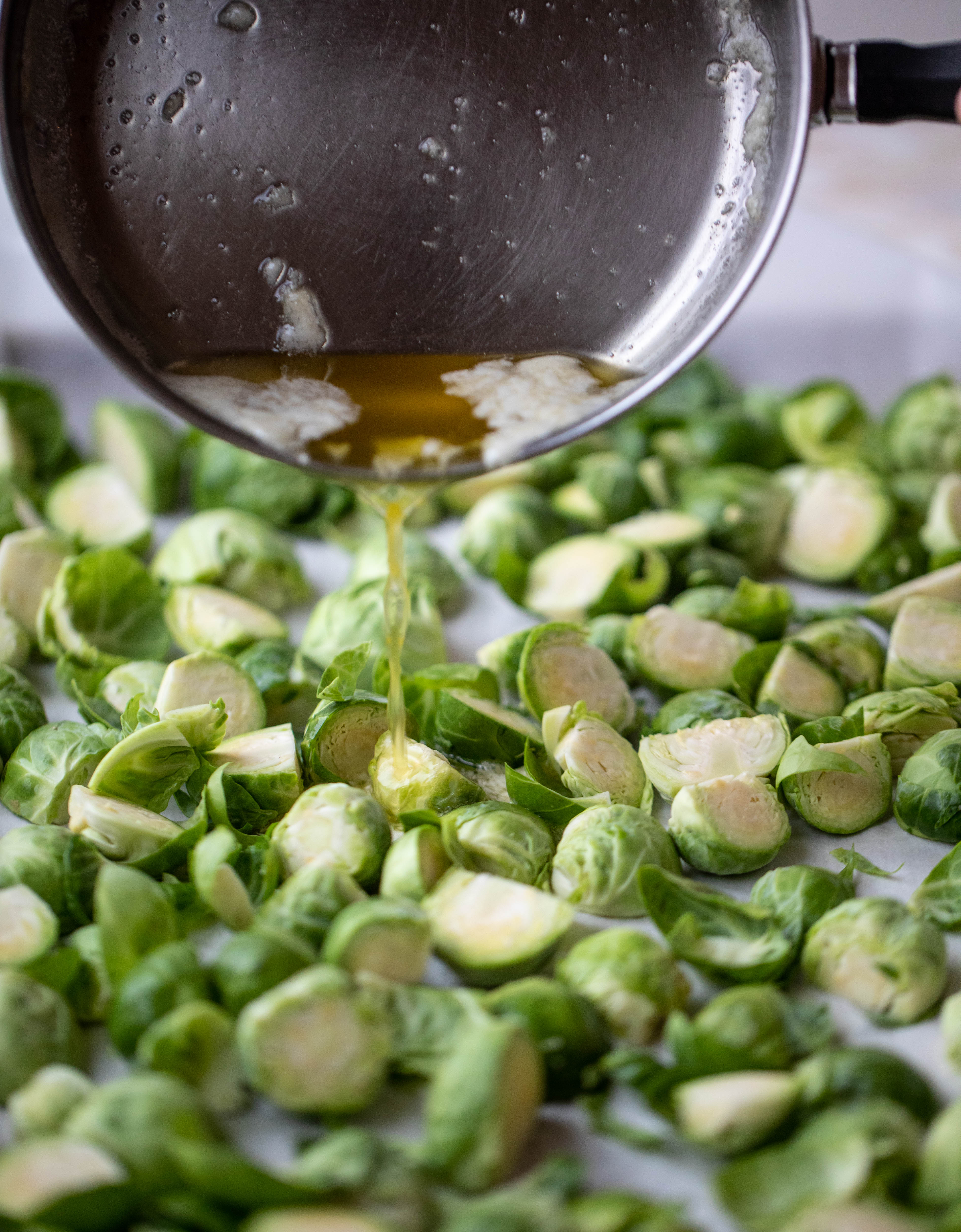 melted butter on brussels