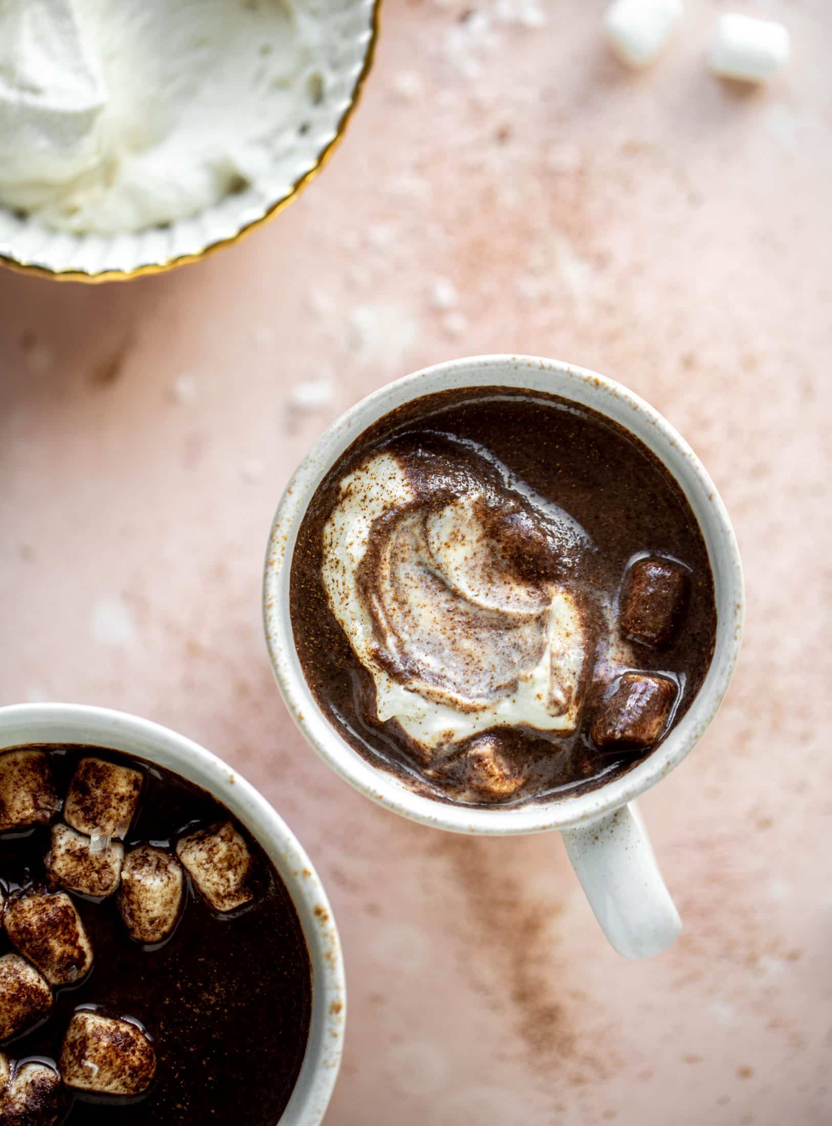 This salted peanut butter hot chocolate is a hug in a mug! It's super decadent, indulgent and cozy. Everyone's favorite flavors in one drink!