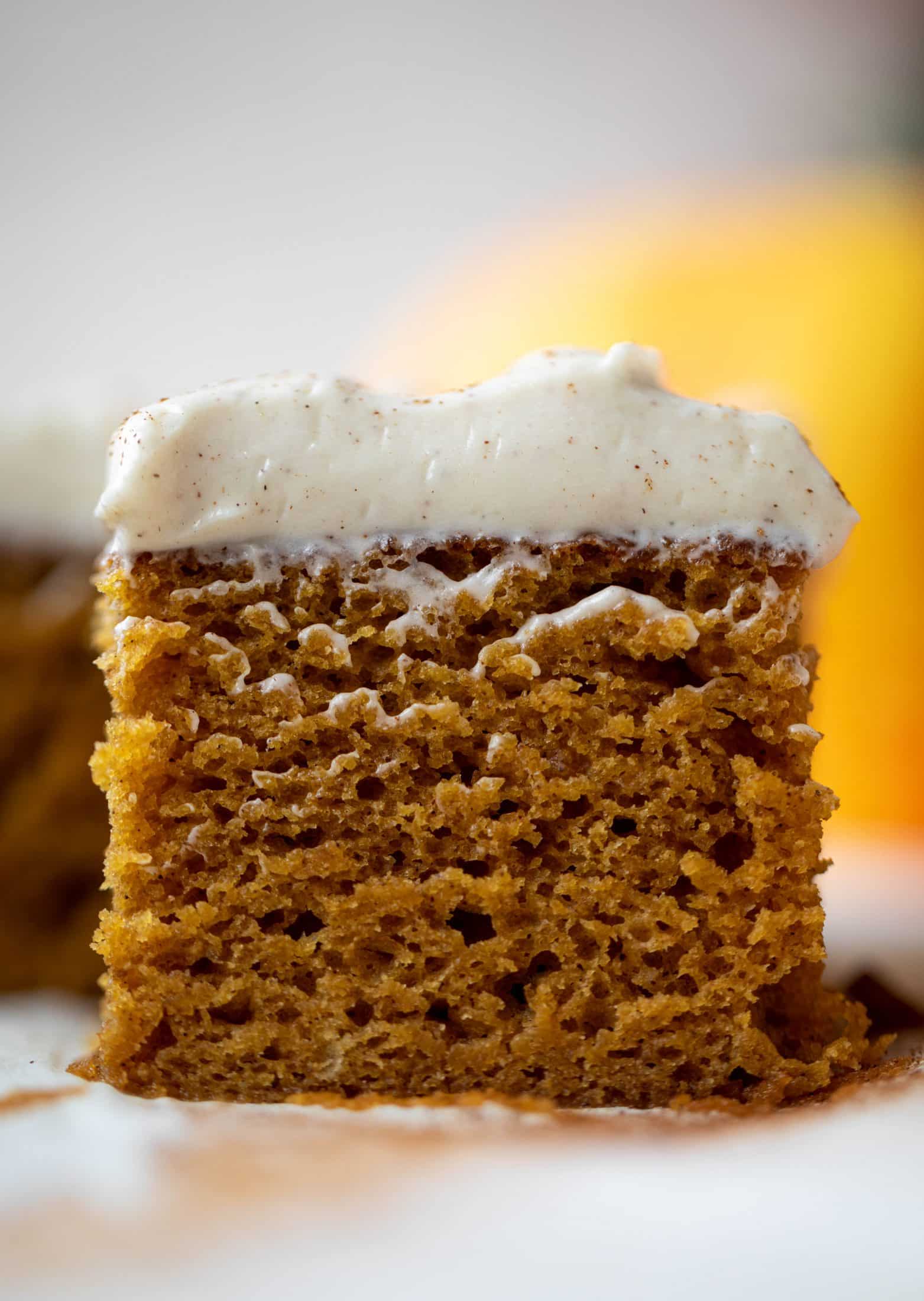 This pumpkin sheet cake is a legit pumpkin dream cake! It's so moist and fluffy and flavorful. With a blanket of cinnamon cream cheese frosting!