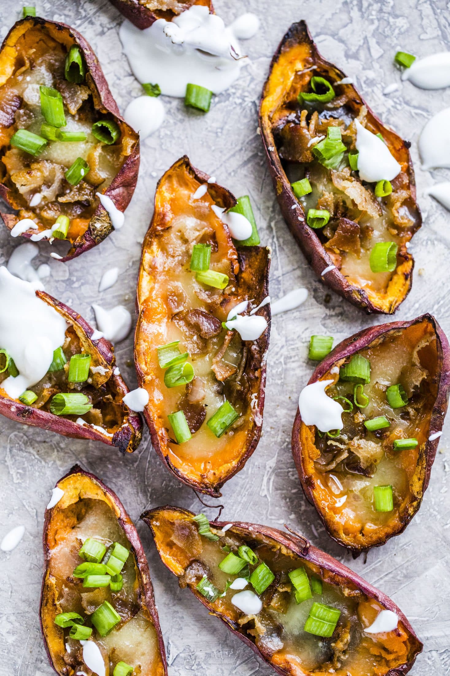 savory loaded sweet potato skins I howsweeteats.com