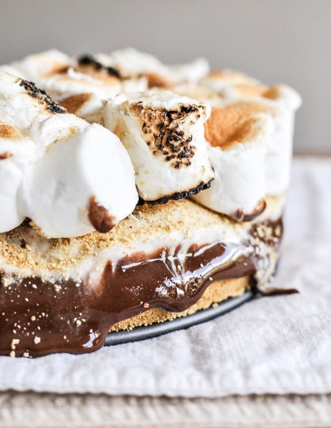 Gooey S'mores Ice Cream Cake I howsweeteats.com Gooey S'mores Ice Cream Cake I howsweeteats.com