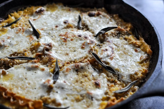 Butternut Squash Skillet Lasagna I howsweeteats.com