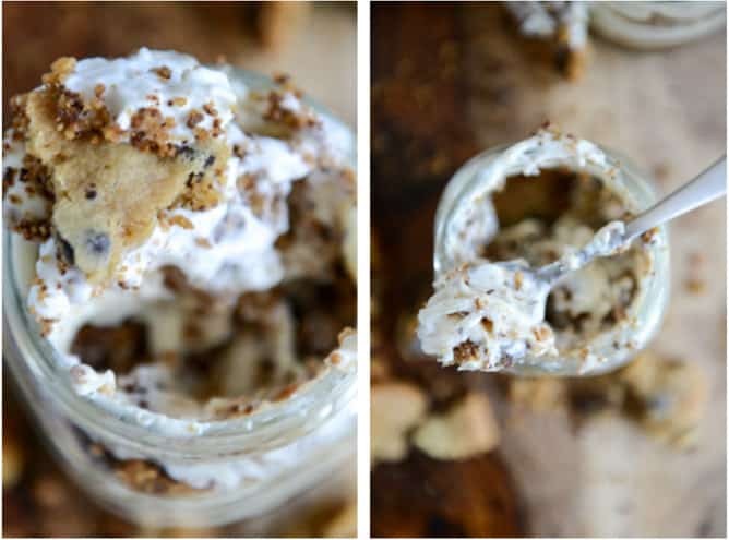 Easy Chocolate Chip Cookie Cheesecake Parfaits I howsweeteats.com