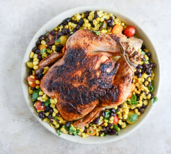 Chipotle Lime Butter Whole Roasted Chicken I howsweeteats.com