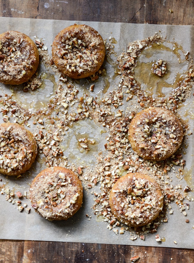 Sweet Potato Pecan Pie Doughnuts I howsweeteats.com