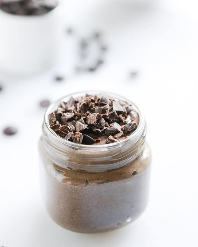 whipped double chocolate chip chia pudding I howsweeteats.com