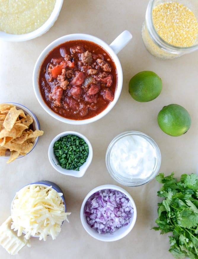 chili cheddar cheese polenta I howsweeteats.com