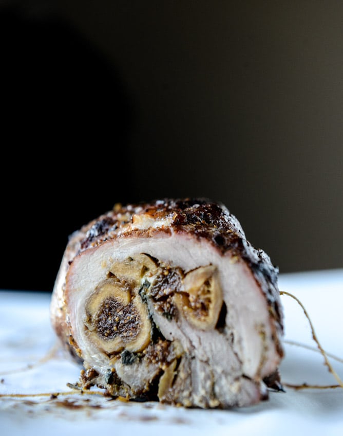 brown sugar roasted pork tenderloin (with bourbon figs and gorgonzola!) I howsweeteats.com