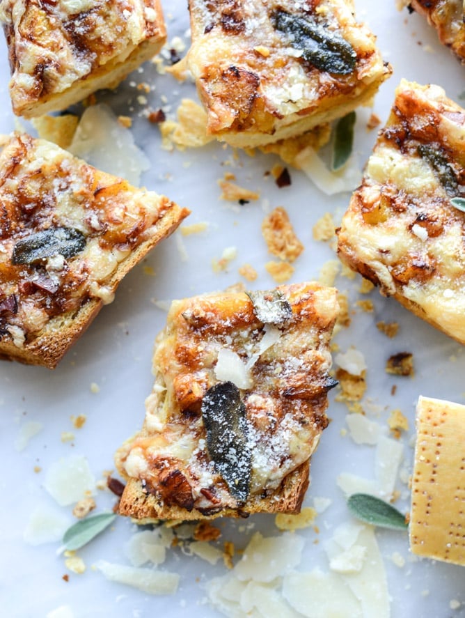 pumpkin parmesan french breads I howsweeteats.com