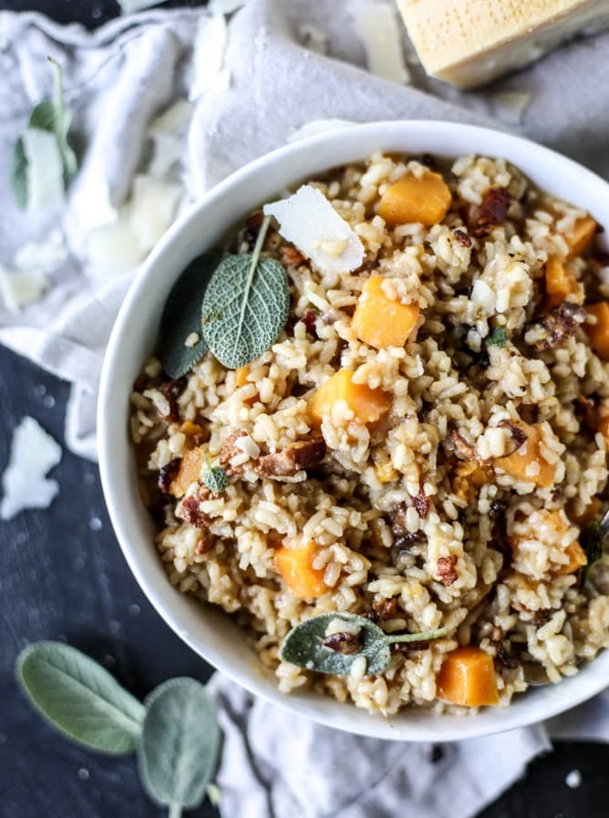 bacon butternut squash risotto I howsweeteats.com
