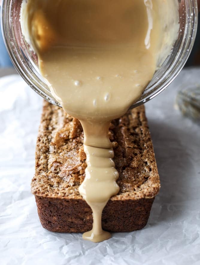 banana bread with espresso glaze I howsweeteats.com