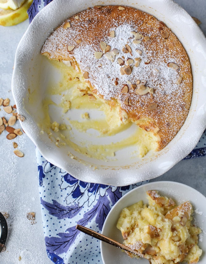 lemon almond pudding cake I howsweeteats.com