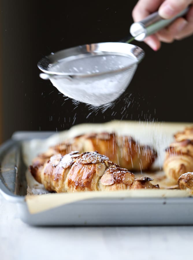 puff pastry almond croissants I howsweeteats.com