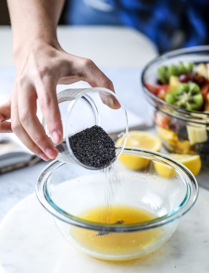 poppy seed fruit salad I howsweeteats.com