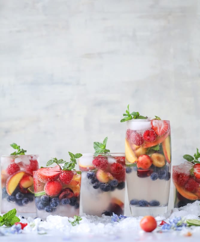 rainbow coconut water spritzers I howsweeteats.com