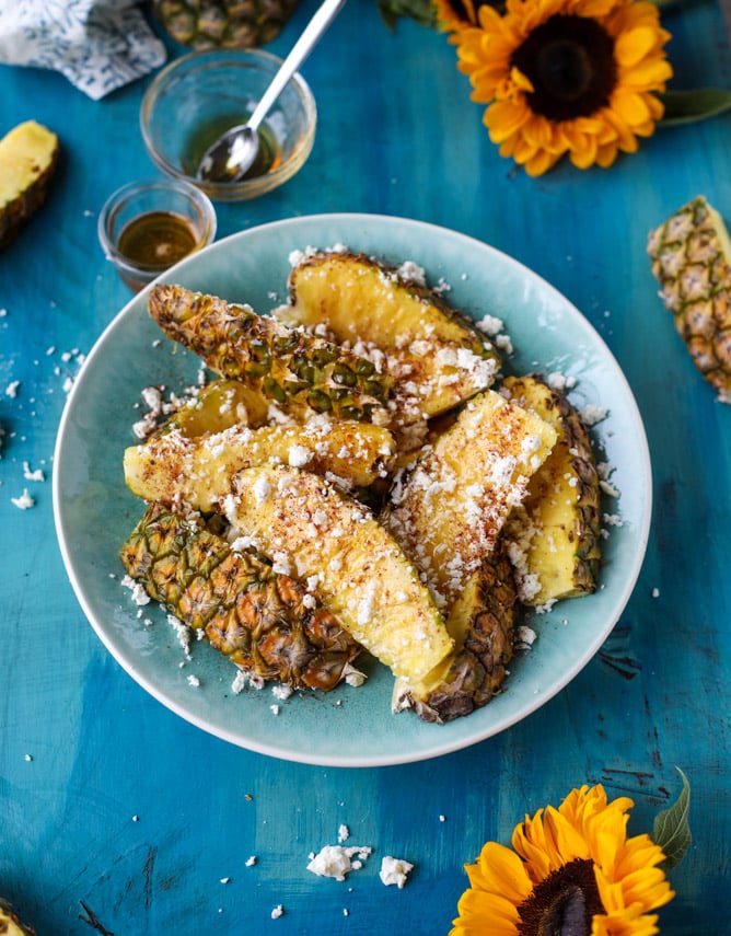 hot honey pineapple wedges I howsweeteats.com