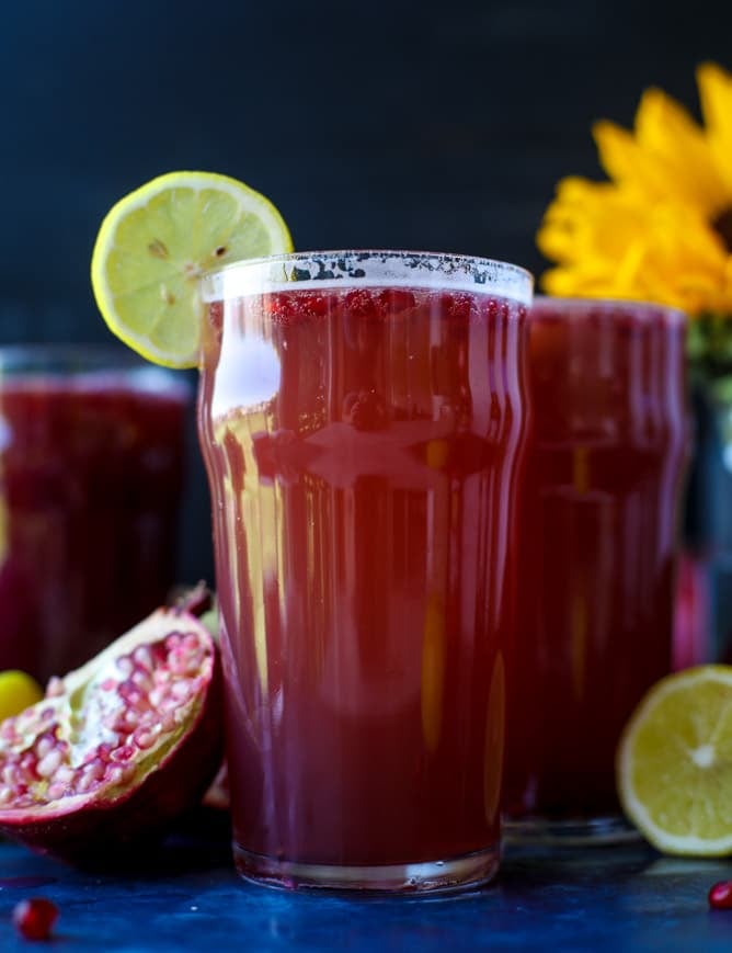 pomegranate shandy recipe I howsweeteats.com
