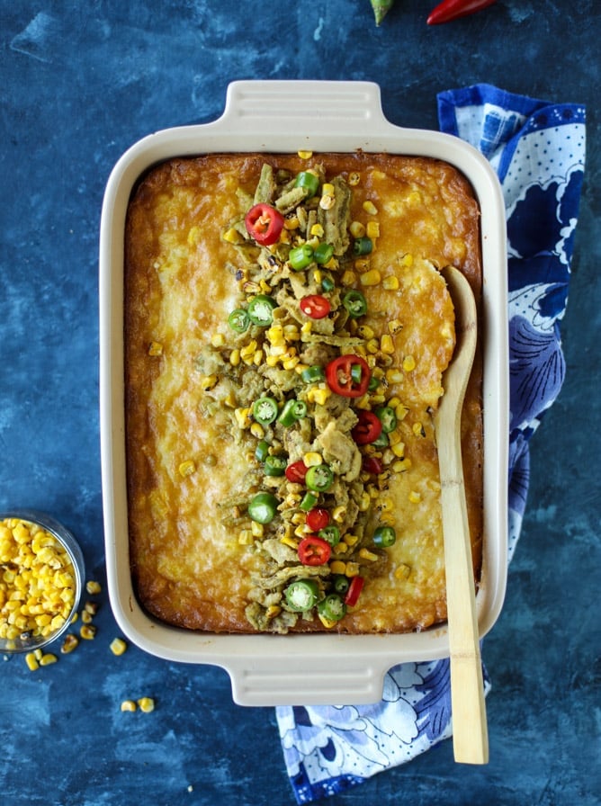 jalapeño corn soufflé I howsweeteats.com #christmas #holidays #corn #pudding #side dish