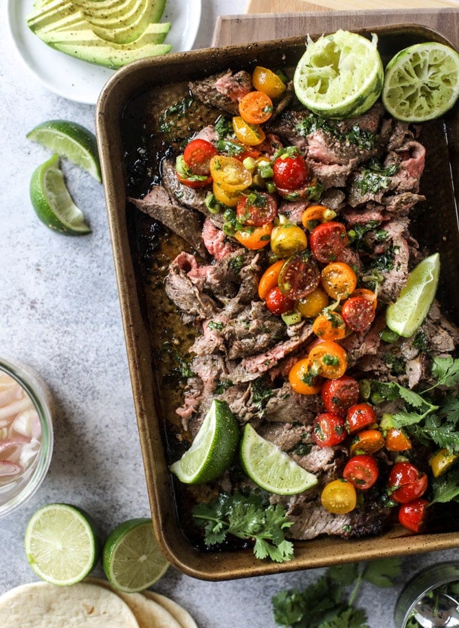 cilantro lime flank steak I howsweeteats.com #flank #steak #recipe #cilantro #lime