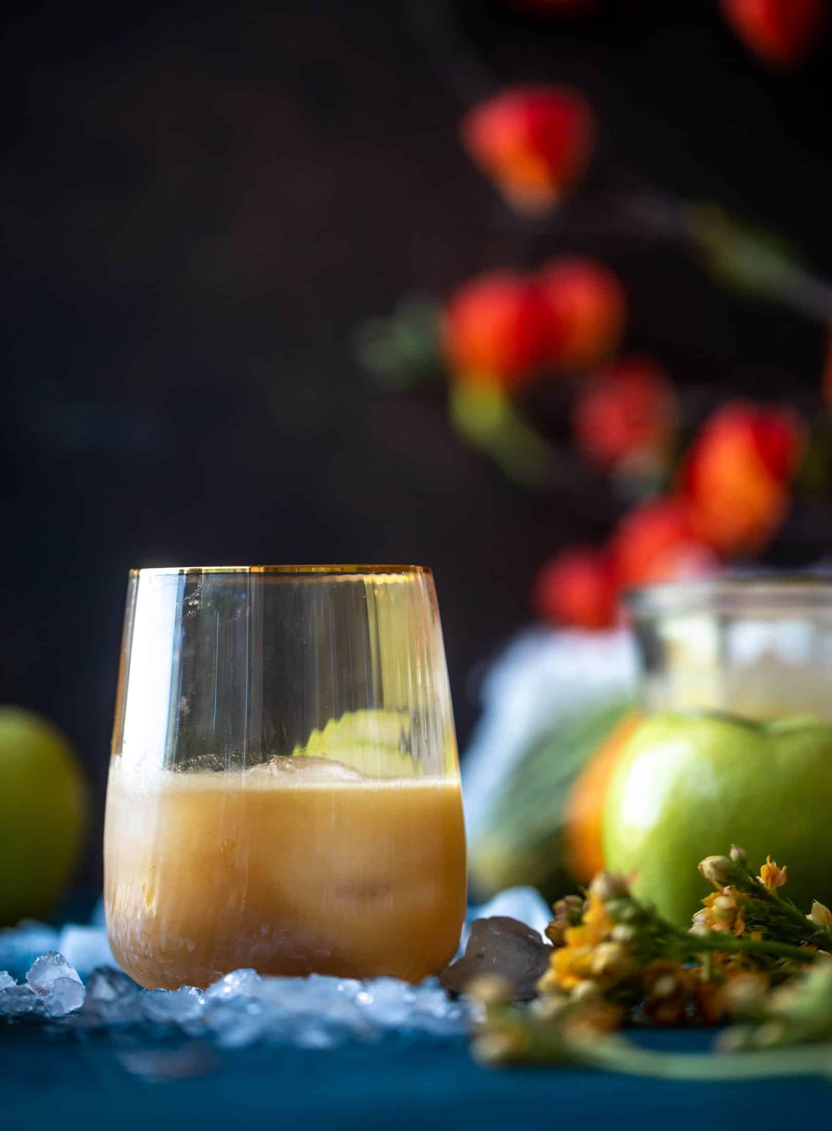 This caramel apple old fashioned will warm you up this fall! Bourbon, homemade cider caramel, apple cider and bitters make this super delish.