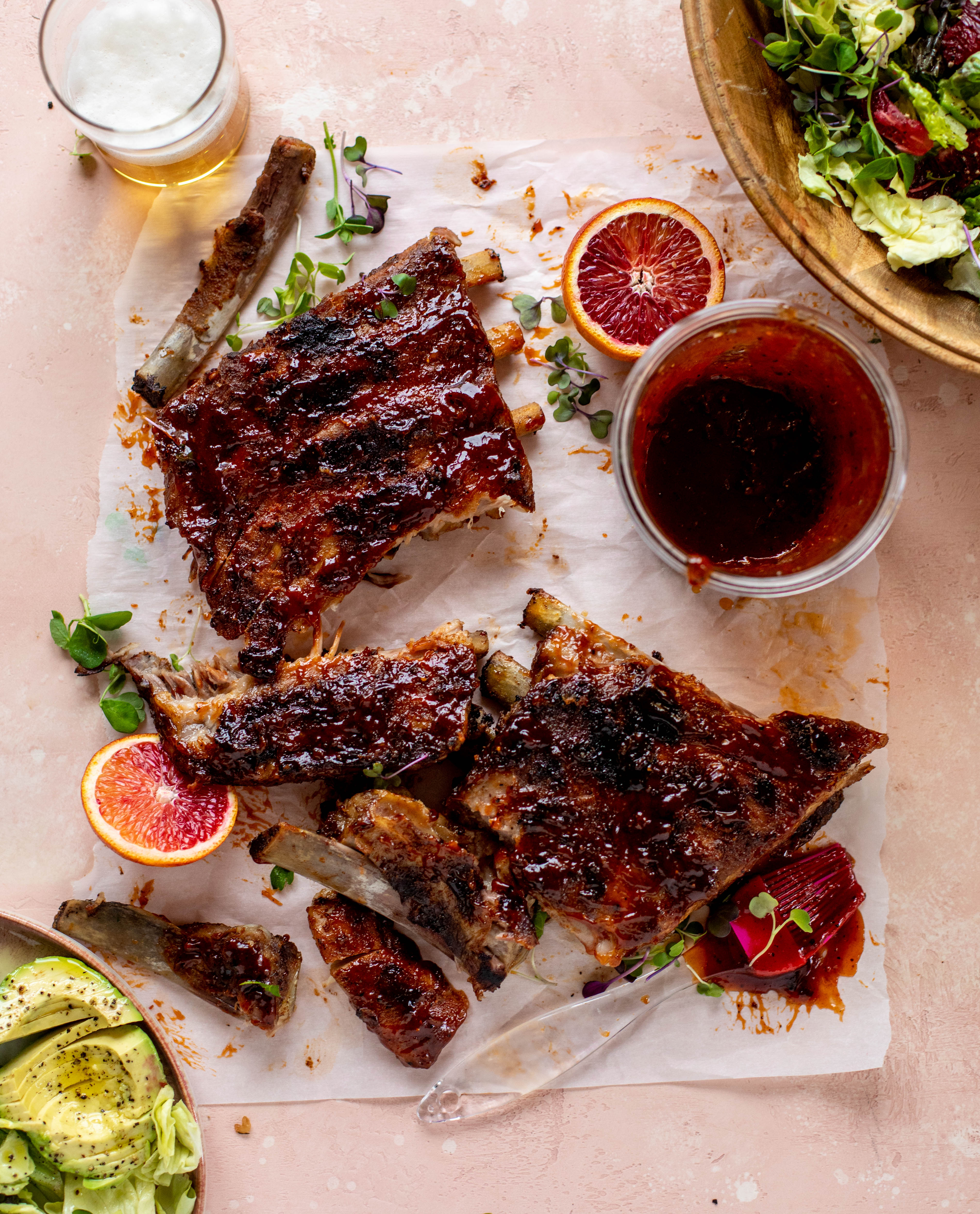 smoky blood orange ribs