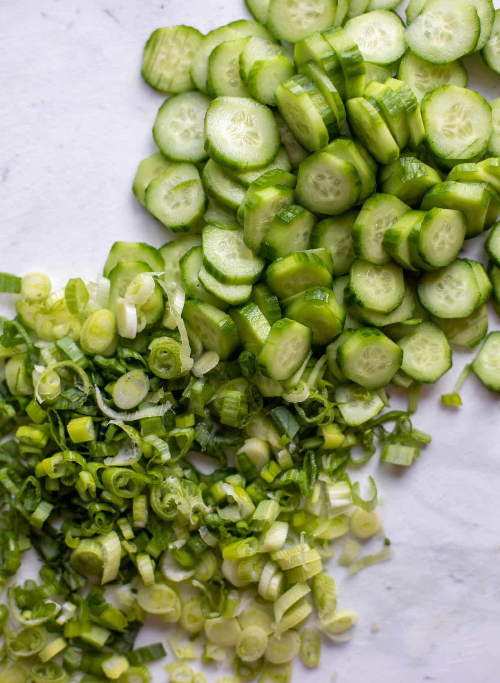 cucumbers and scallions