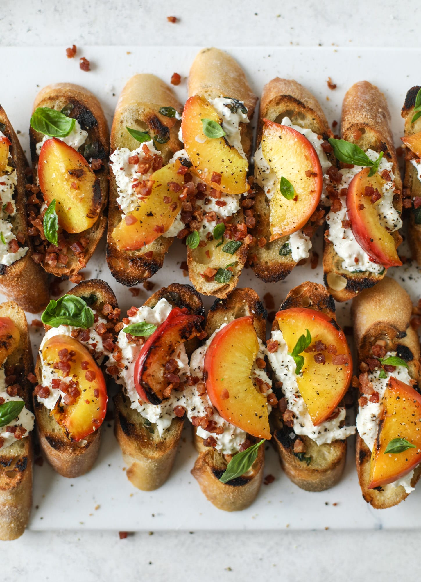 grilled peach crostini