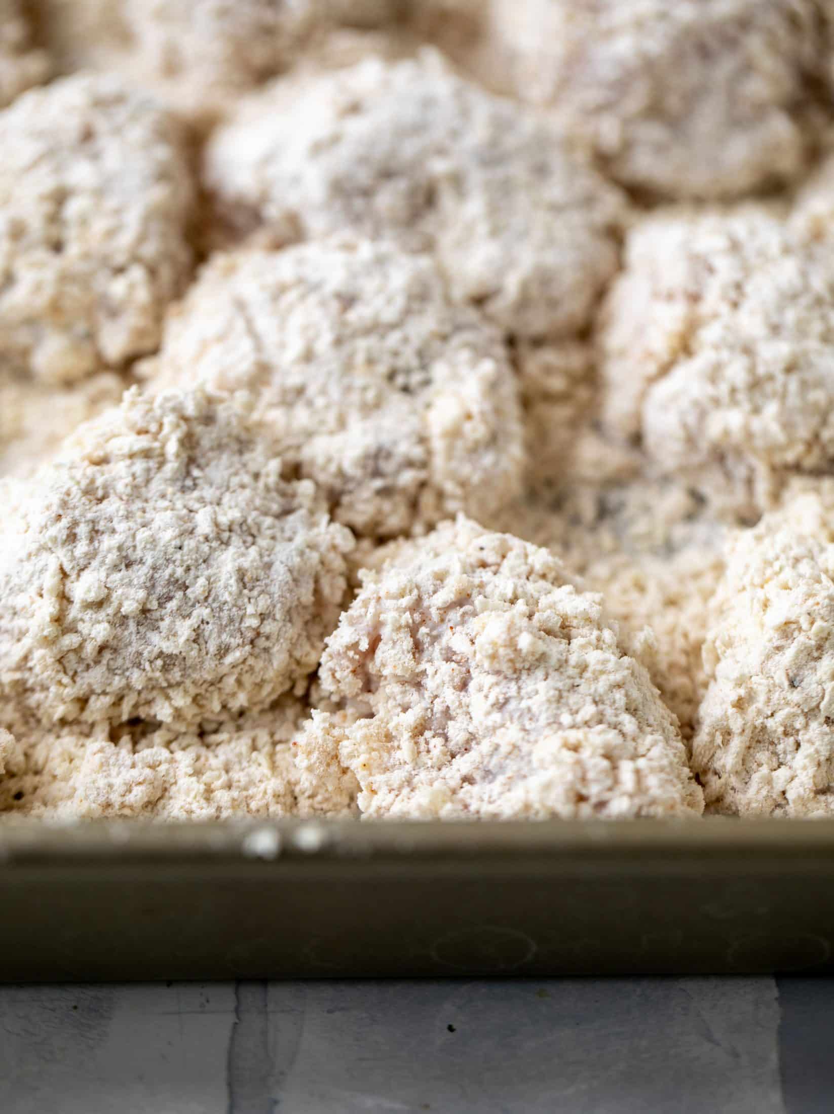 panko flour coated chicken pieces