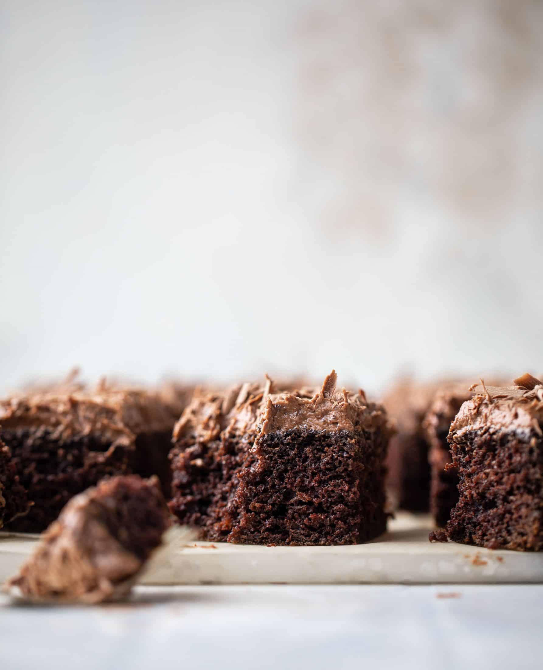 chocolate zucchini cake with chocolate cream cheese frosting