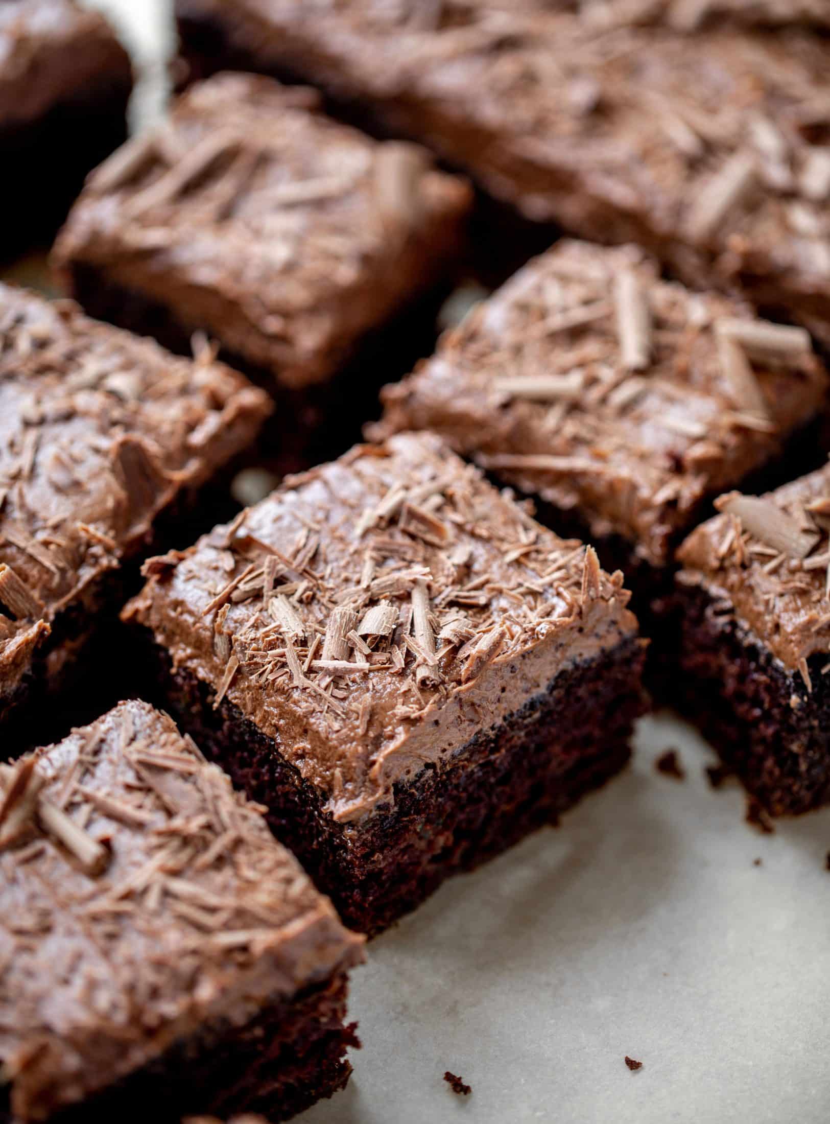 chocolate zucchini cake with chocolate cream cheese frosting