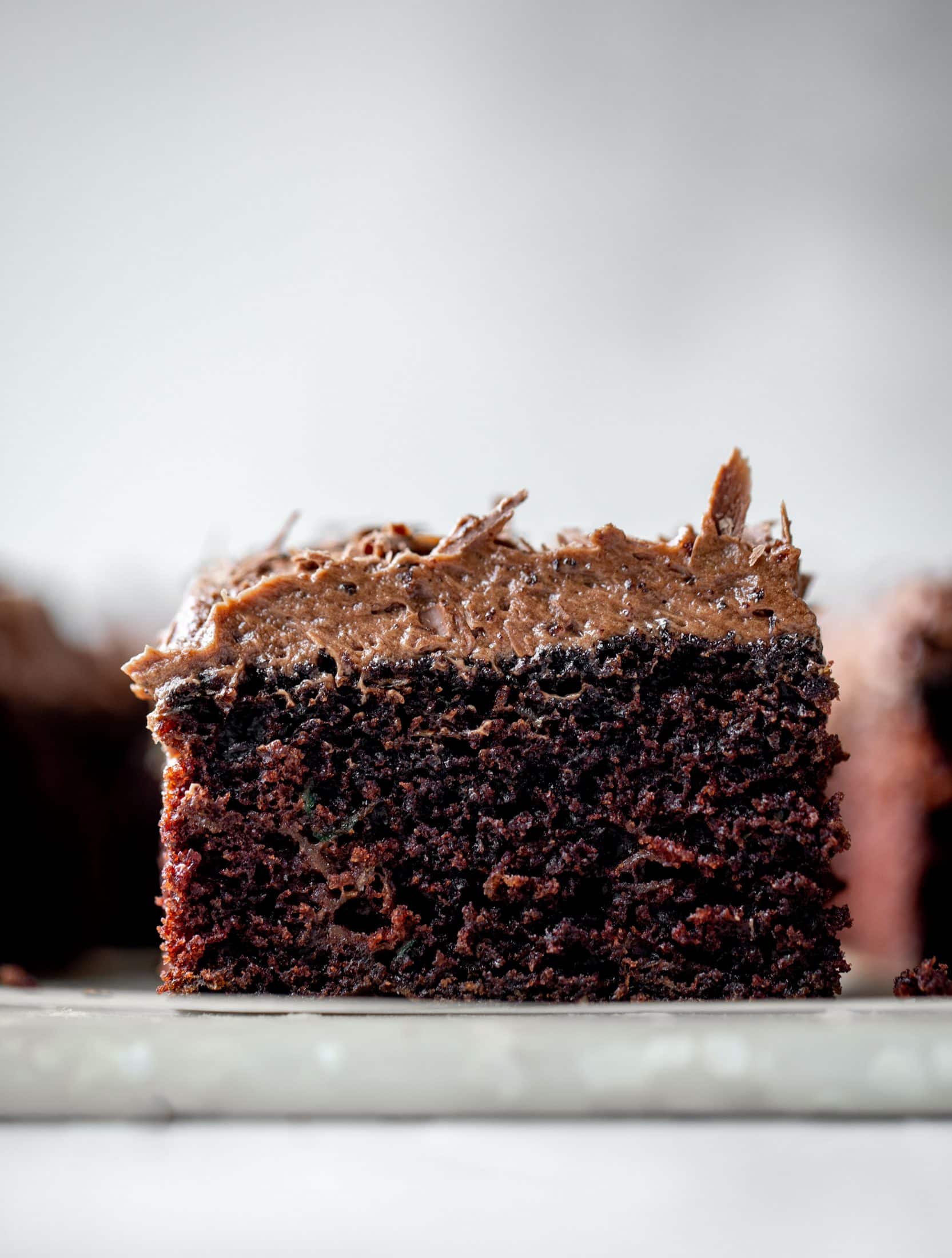 chocolate zucchini cake with chocolate cream cheese frosting