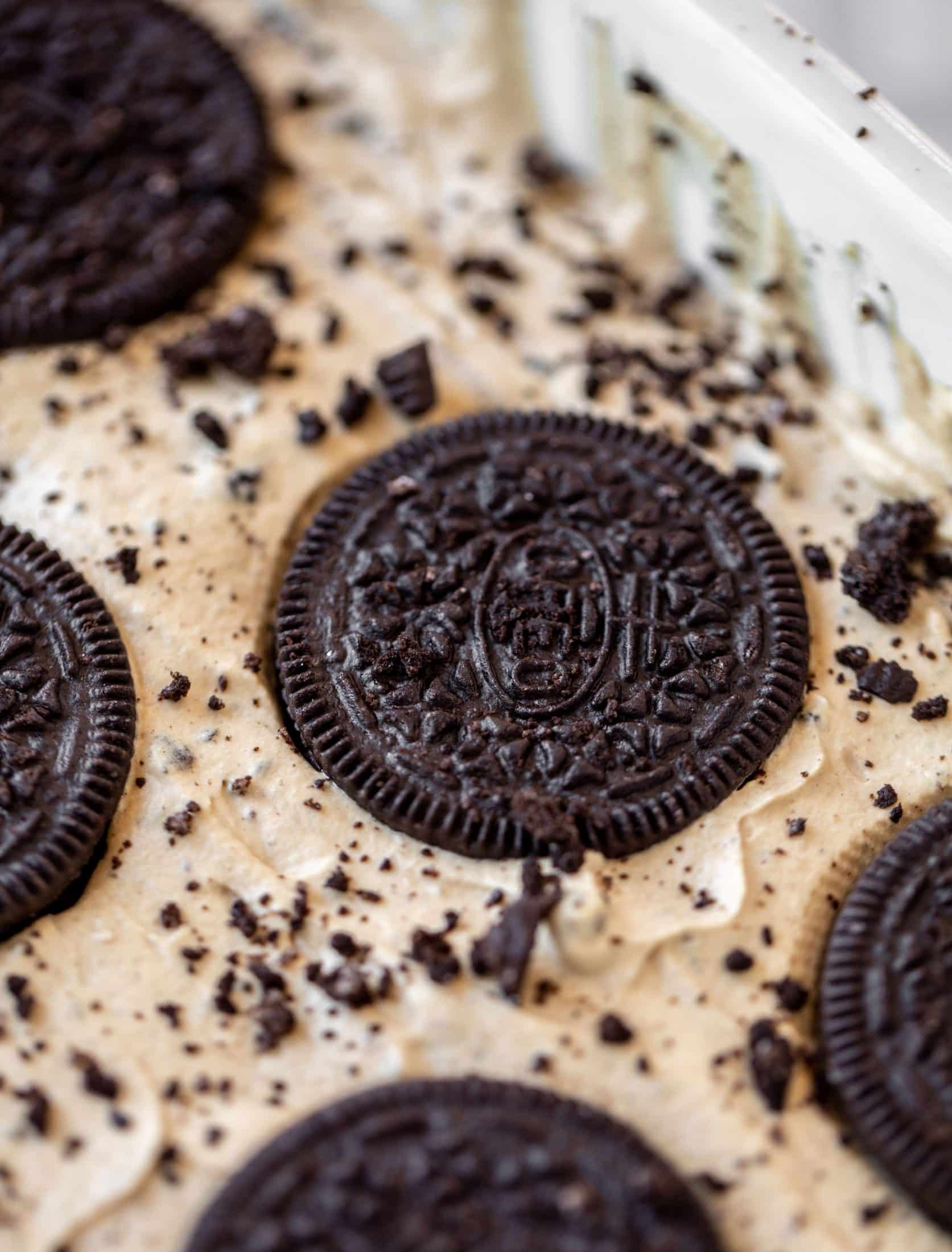 no churn coffee oreo ice cream ready to freeze