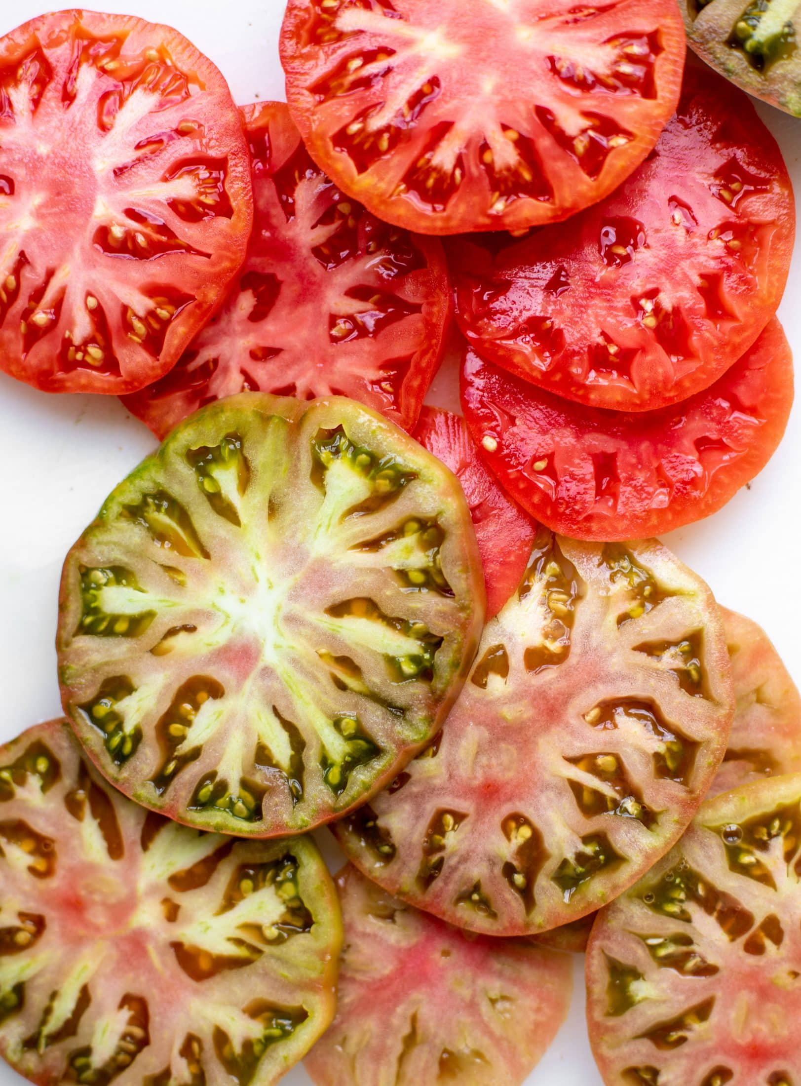 sliced heirloom tomatoes