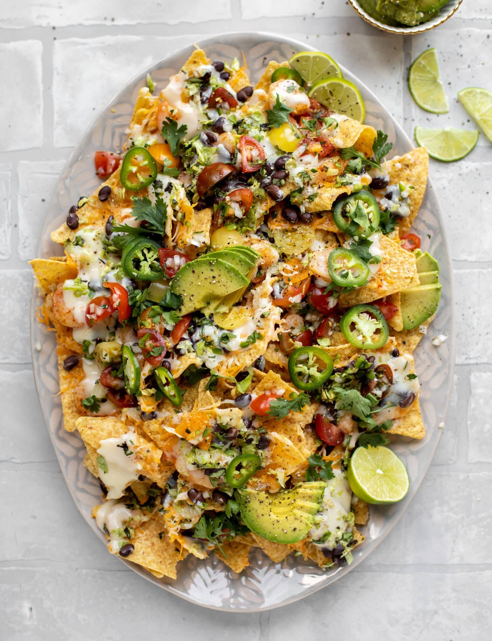 sheet pan shrimp nachos