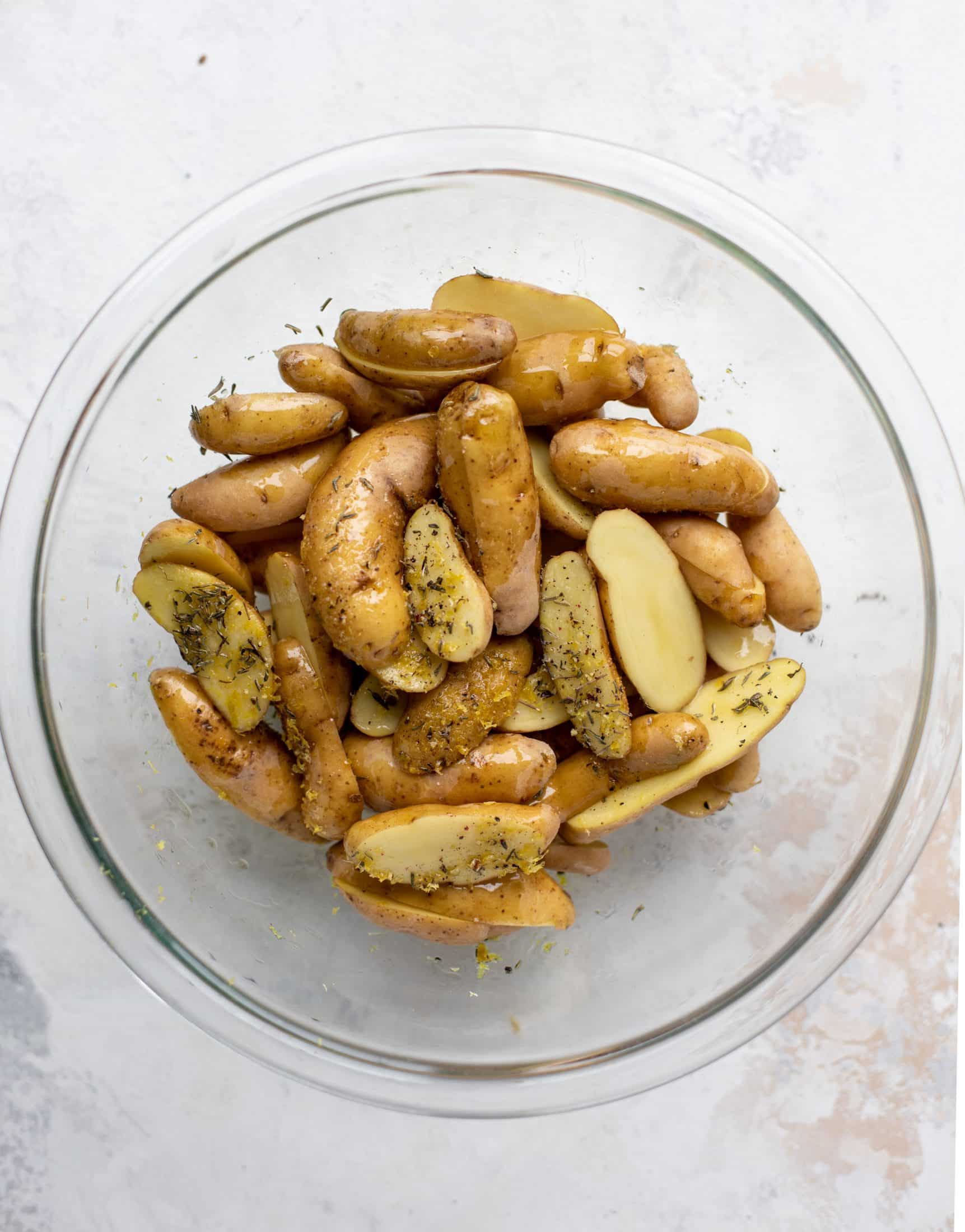 potatoes tossed with lemon and thyme