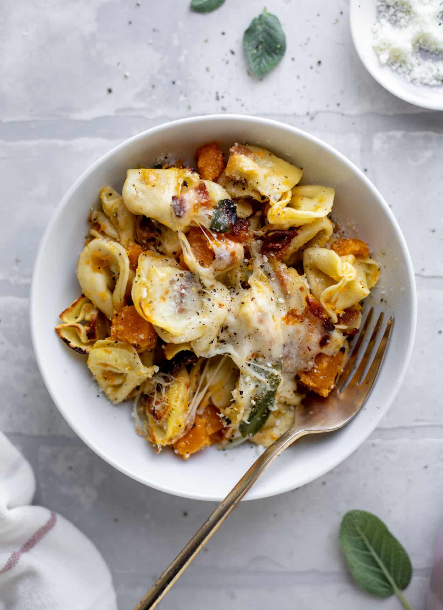 harvest tortellini skillet with butternut squash and sage