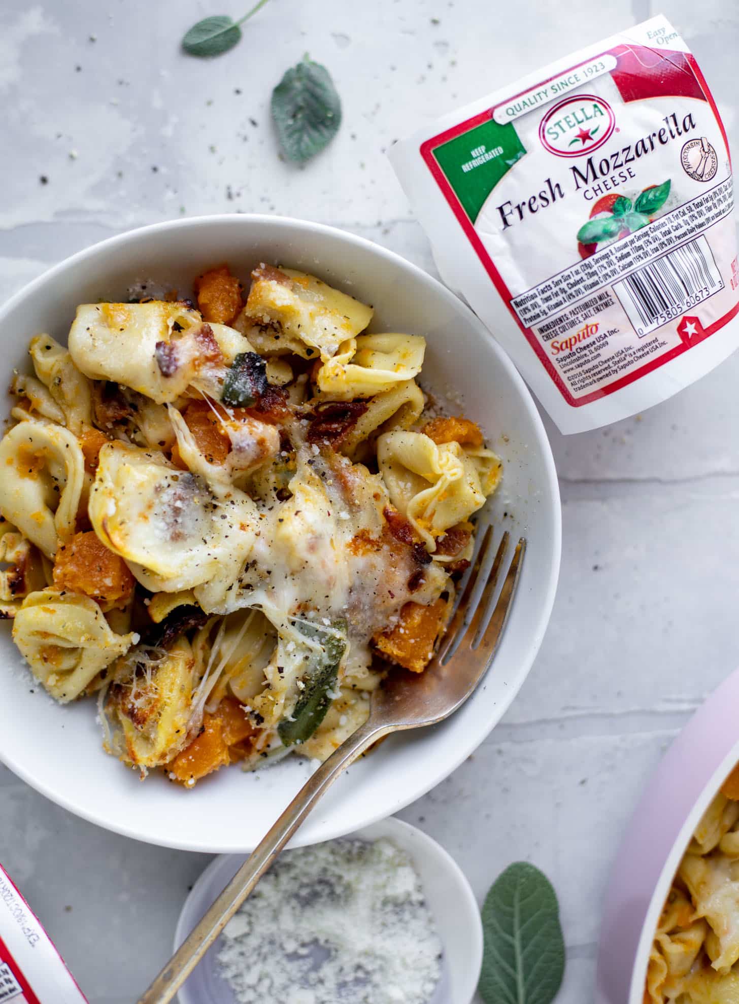 harvest tortellini skillet with butternut squash and sage