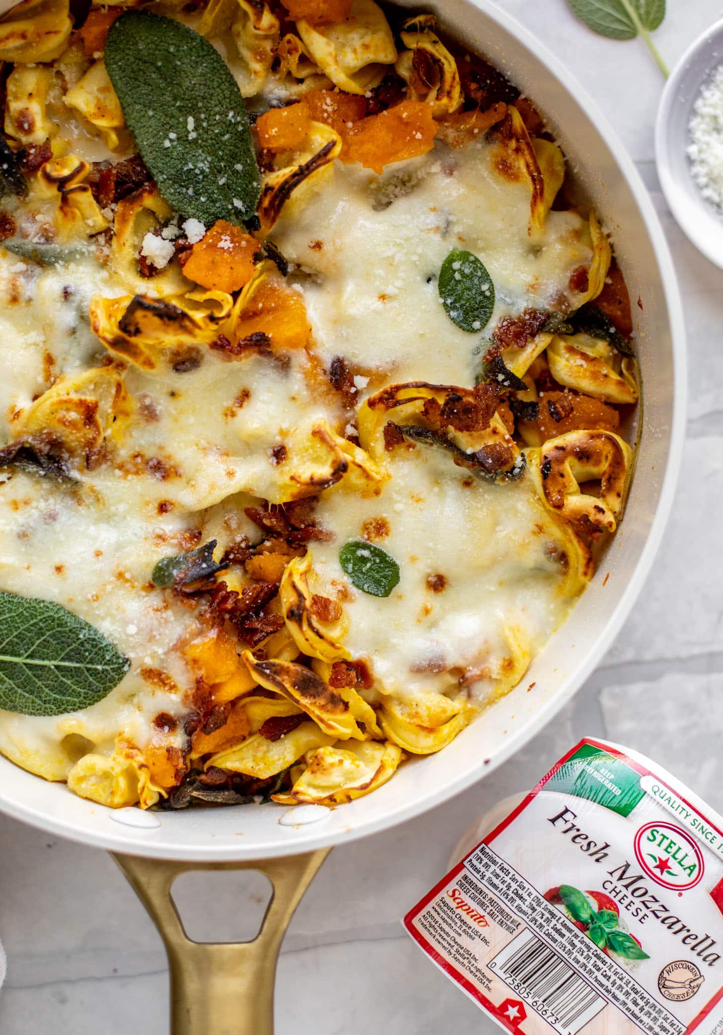 harvest tortellini skillet with butternut squash and sage