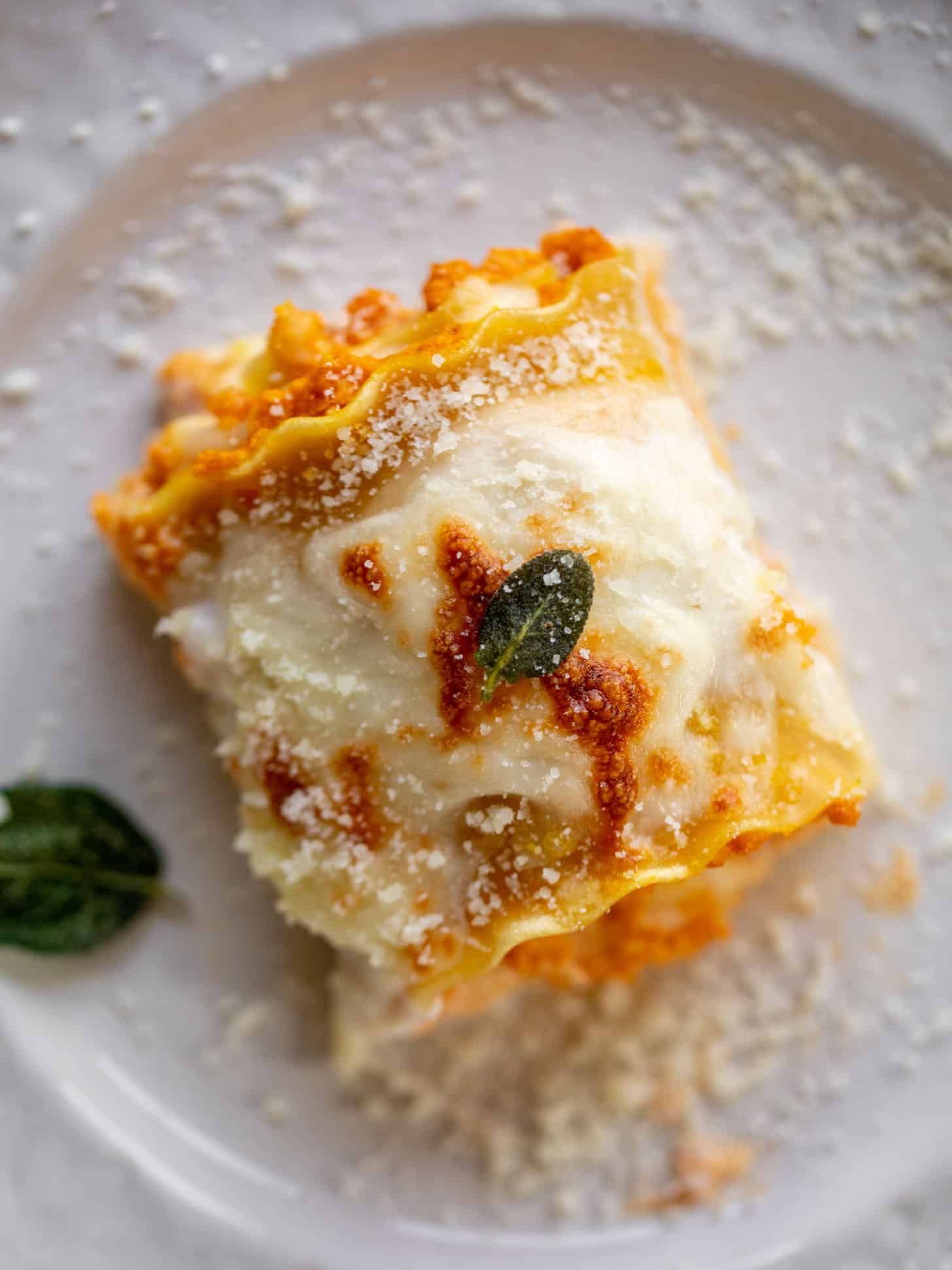 pumpkin lasagna roll ups with crispy sage