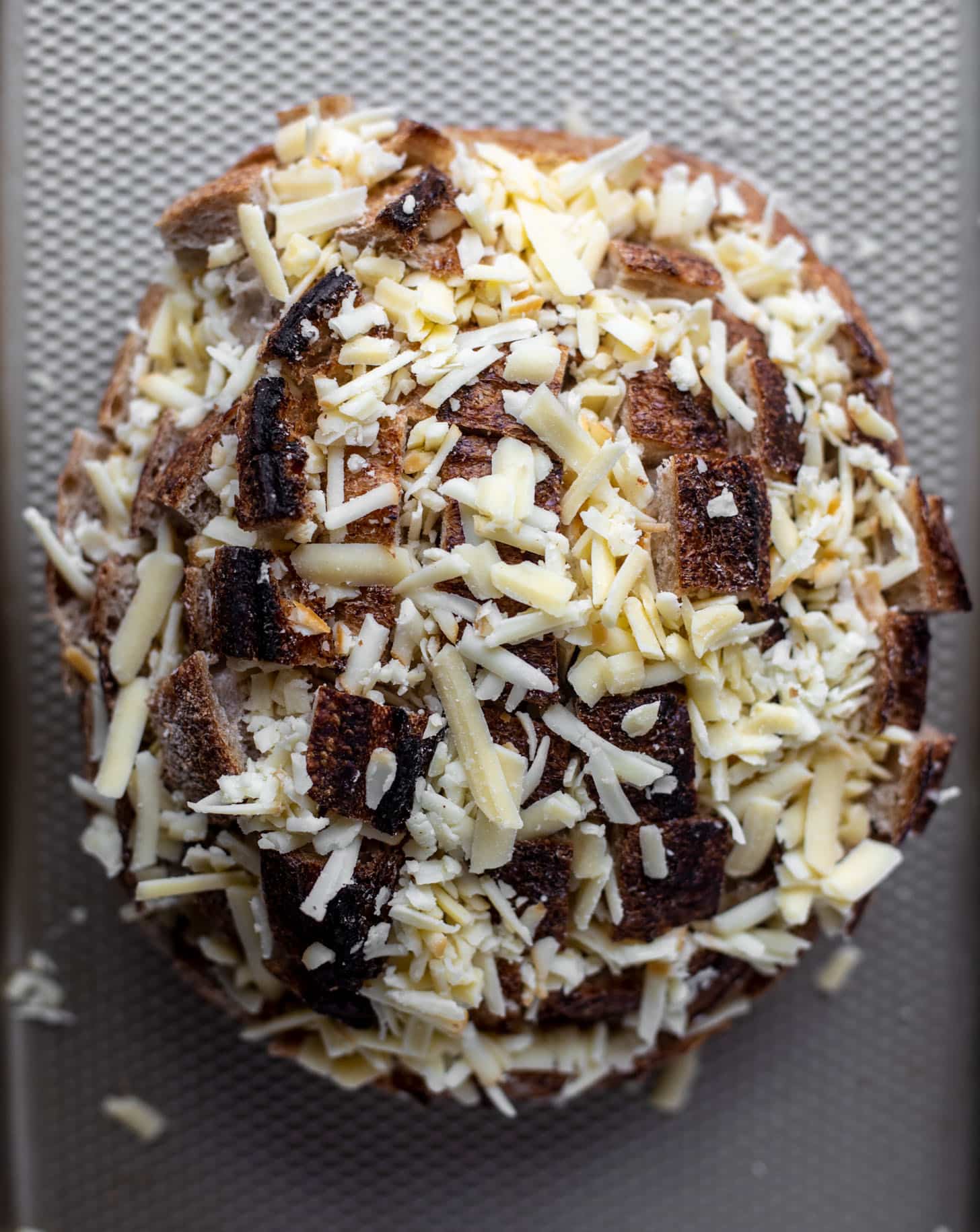 sourdough bread stuffed with smoked cheddar