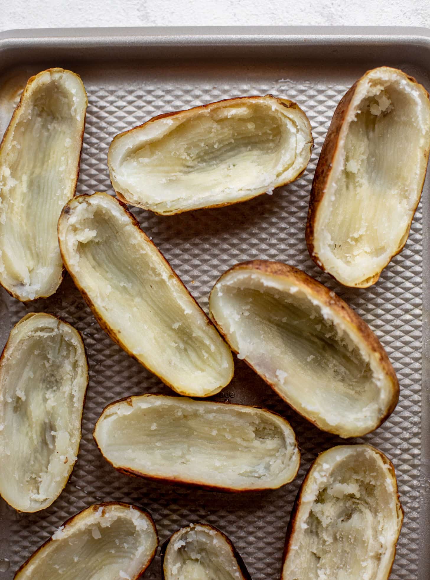 scooped out russet potatoes